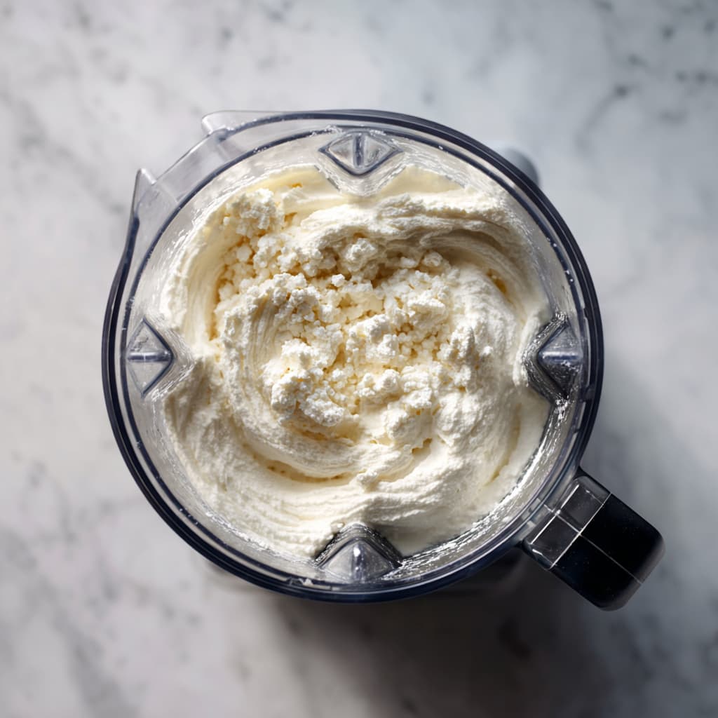 Blending Greek yogurt and cottage cheese for a healthy dip base