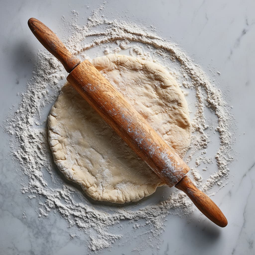 Shaping cottage cheese pizza dough into a round crust.